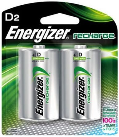 Energizer NH50BP2 NIMH Baterias recarregáveis, D, 2 baterias/pacote