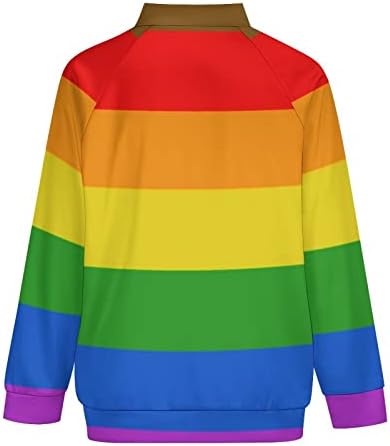 Rainbow Gay Flag LGBT unissex raglan jaqueta zip-frent sweatshirt crewneck casaco de casaco legal casual Outwear