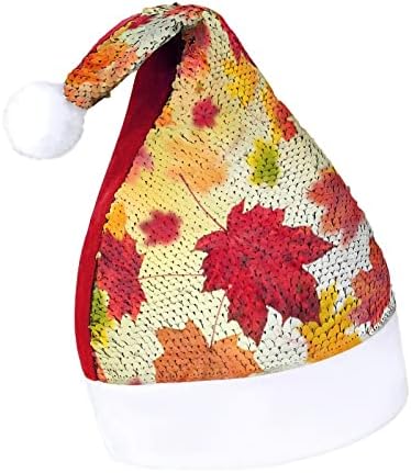 Outono bordo folhas lantejoulas chapéus de natal santa natal chapéu para adultos Fantas de festa de natal de Natal