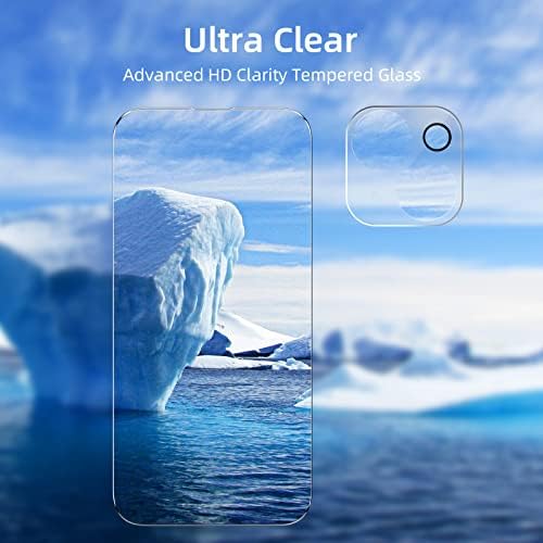 Hayzon [3+3 pacote] iPhone 14 Plus [6,7 polegadas] Protetor de tela com protetor de lente da câmera, resistente a arranhões, livre de bolhas, filmes de vidro temperado de casos [9H Dinuidade] - HD