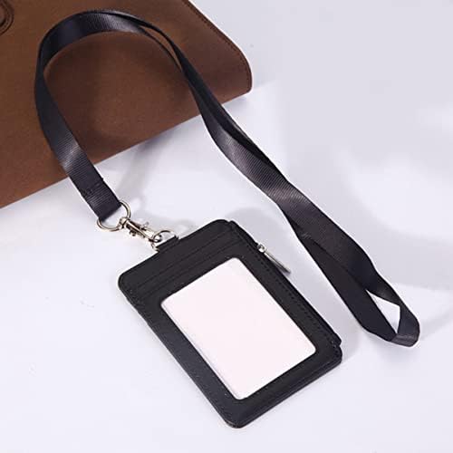 Nuobesty Cards Mangas tag preto tag pendurado Nome criativo Prático Pocket Pocket Protector Citão de tampa ID do ID do armazenamento