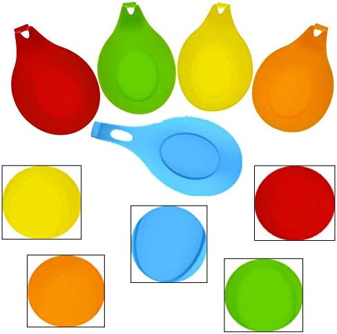 5 PCS colher descanso conjunto de silicone colorido almofada para colher de cozinha de repouso de utensílios de espátula