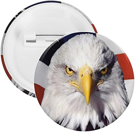 American Patriod Eagle Pins Fashion Round Tin Badge Broche para homens Mulheres decors
