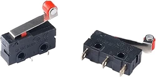 Gibolea Micro Switches 10pcs Mini Micro Switch 3pin com interruptor de limite de rolo