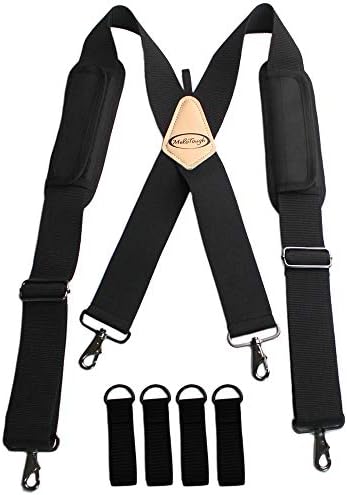Suspensórios de cinto de ferramentas Suspenders de trabalho tiras ajustáveis ​​acolchoadas + clipe de suporte de luvas de