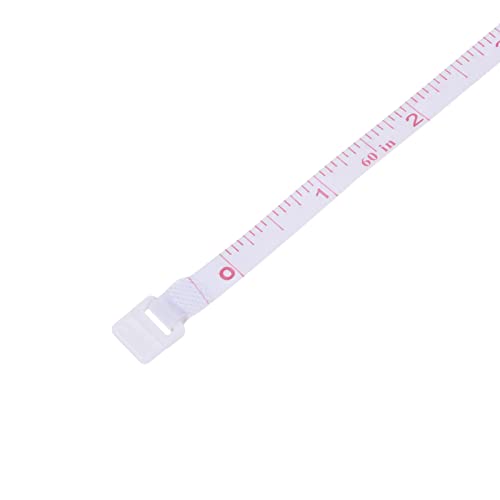 Fita de medição de harfington 1,5m/60 polegadas de alfaiates retráteis Medir tamanho de bolso com corrente de chave para o corpo, tecido, costura e artesanato, rosa claro