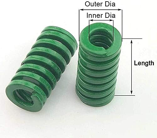 Spring Springs Spring Spring Carote de carimbo de bobina pesada molde de compressão Dado de mola verde do diâmetro externo 16 mm de diâmetro interno de 8 mm de comprimento 70-250mm 1pcs mola de compressão