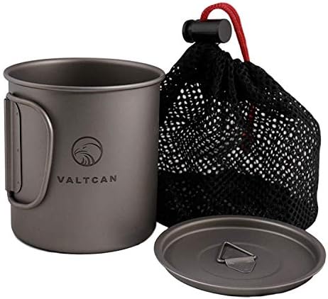 Valtcan 450ml Titanium Camping Cup com tampa apertada