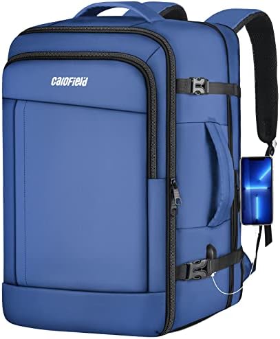 Mochila de viagem para homens ， 40l Carregue o voo da mochila aprovado, mochila de laptop de 17 polegadas, mochila