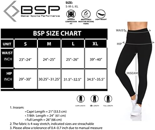 BSP Better Sports Performance Womens Womens Leggings - Calças de treino feminino com malha e bolsos, leggings para mulheres