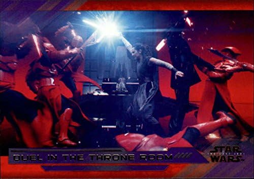 2018 Topps Star Wars The Last Jedi Série 2 Purple 76 Duel no trono do trono Cartão de negociação de filmes colecionáveis