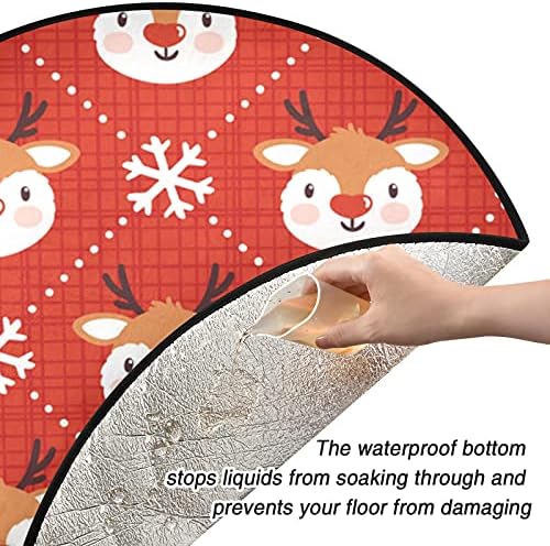 VISESUNNY NATAL Design de Natal Cute Recaseira de neve de rena de neve Animal árvore de Natal Treça do tapete Protetor de piso