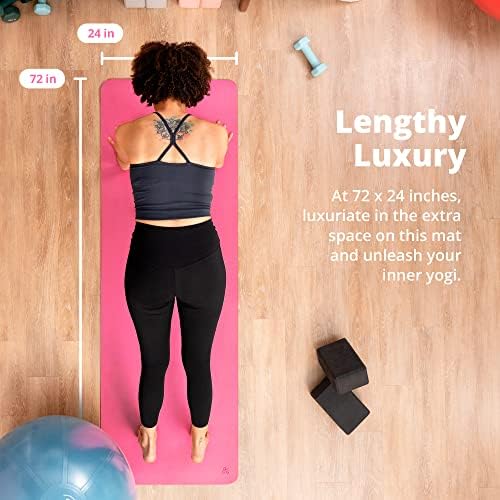 Bola de exercícios de Maiores Mercenos e Mat de Yoga - 65 cm de bola de ioga para malhar, equilíbrio, estabilidade