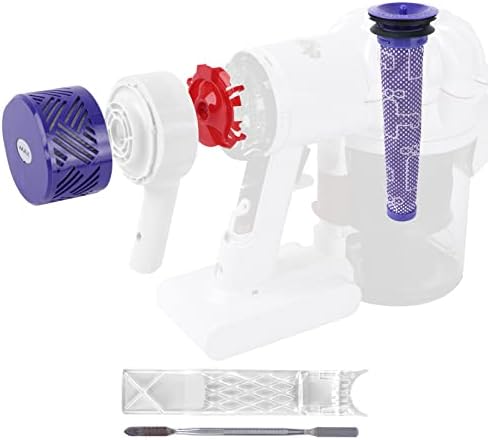 Tampa traseira do motor + pré e pós -filtro HEPA Conjunto compatível com Dyson V6 DC58 DC59 DC62 DC72 DC74 Vacuum Cleaner,