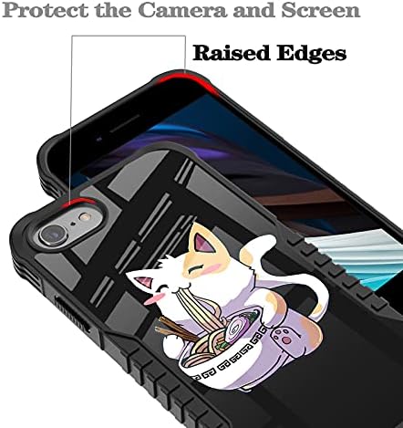 Lanjindeng iPhone SE 2022/2020/7/8 CASA PARA MENINAS MENINAS, CAT CAT KAWAII Design de choque anti-arranhão de choque