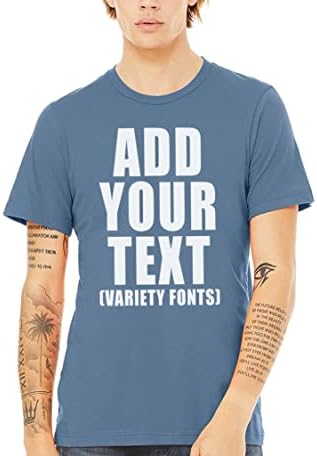 Teeamerore Unissex Men Mulheres Camiseta personalizada, adicione seu texto, projete sua própria camisa