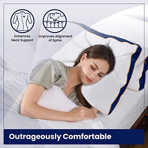 Sleepsia Hotel Collection Bed Almofadas para dormir - Almofadas queen -saine de 2 - Alternativos de travesseiros premium alternativos