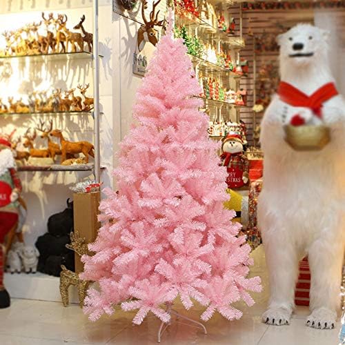 Árvore de Natal Pink Zpee, Material Artificial Pvc Pine Tree com Stand Metal Decoração de Natal articulada Fácil de montar 1,8m