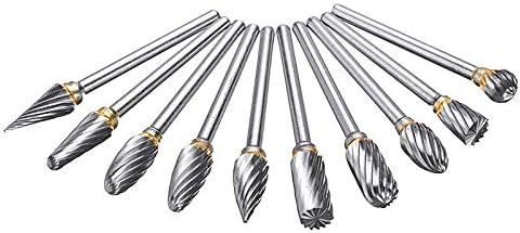 Kolesso 20pcs tungstênio carboneto aço de aço rotativo conjunto de toca de gravação Arquivo rotativo Broca de moagem de haste de 3 mm