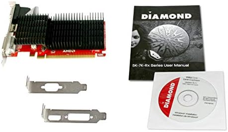 Diamond Multimedia AMD Radeon HD 5450 PCIE GDDR3 1 GB Suporte de monitor duplo Suporte de baixo perfil sem fãs de câmbio sem ventilador, perfil baixo e de altura total