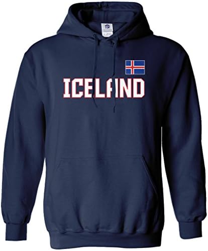 Sweatshirt de moletom com capuz do orgulho nacional da Islândia Threadrock masculino