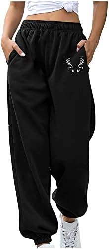 Pontas de moletom de pólvora feminina Pontas de calças de ioga com cintura alta com bolsos calças de carga feminina