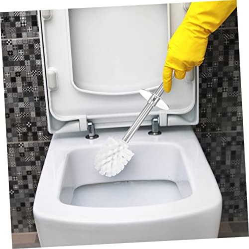 Holibanna 2pcs Aço inoxidável escova de vaso sanitário de vaso sanitário limpeza de limpeza suportes de meta