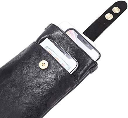 Coldre de telefone, transportar estojo de capa do celular compatível com bolsa de telefonia de couro para homens, compatível com Samsung S20 S10E S10 S9 S8 S7 S7EDDE S6 Edge, compatível com iPhone SE 2020 XR XS 8 7