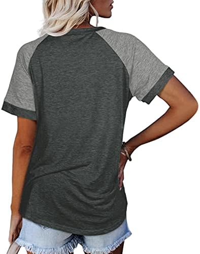 Camisetas de manga comprida feminino mulheres raglan camisa superior bloco de cor solto t camisetas