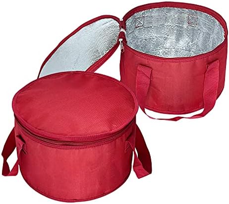 2pack de grande tamanho isolado redondo caçarola térmica transportadora de alimentos, transportadora de torta, lancheira