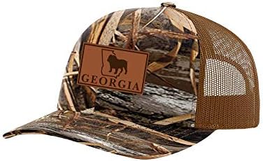 É tudo sobre o futebol do sul na Georgia Laser Graved Leather Patch Trucker Hat