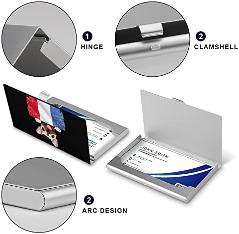 Bulldog Francy France Bandle Bandy Id Card Titular Silm Case Profissional Metal Nome Card Pocket Pocket Pocket