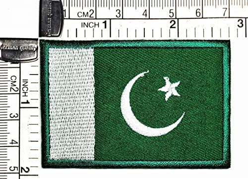 Kleenplus 2pcs. 1,7x2,6 polegada. Bandeira do Paquistão Patch Country Flag Bordado Aplique Emblema Uniforme Ferro Tático Militar