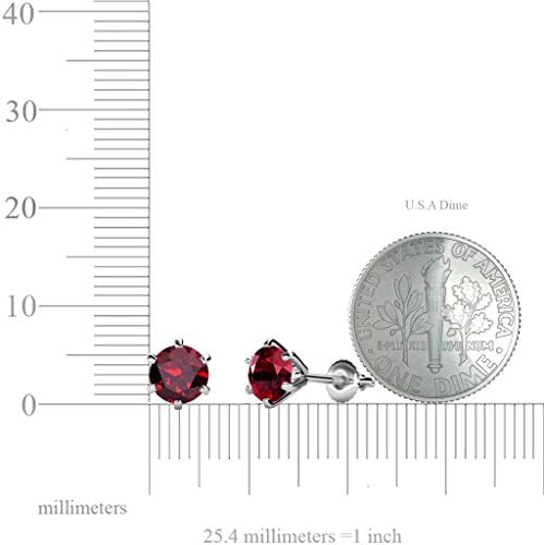 Ruby Six Solitaire Martini Stud Brincos 1,90 CTW 14K Gold branco