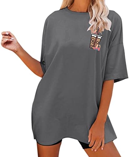 Camisetas de tshirts de grandes dimensões para mulheres, camisetas de mangas curtas de impressão gráfica, camisetas básicas