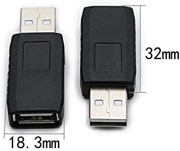 rgzhihuifz 2 pacote USB 2.0 AD/AM Adaptador Tipo A feminino para USB A Male