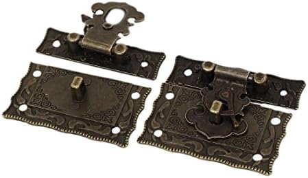 Aexit Jewelry Caixa de jóias impressão de hardware RETRO LATCH HASP HASP Bronze Tone de 50 mm Comprimento 2pcs