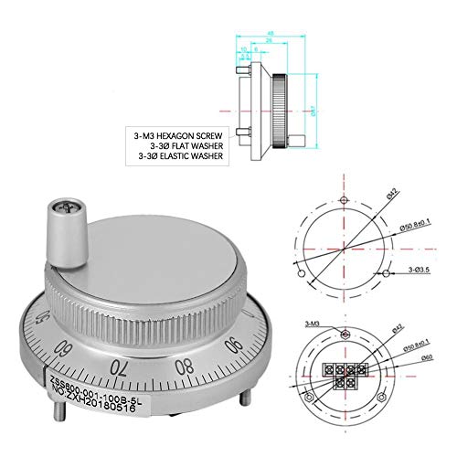 Controle manual do roteador do codificador de pulso da roda manual para sistema CNC, 5V 60mm
