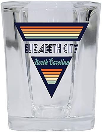 R e R Importam Elizabeth City Carolina do Norte 2 onças de Liquor Base Shot Glass Retro Design