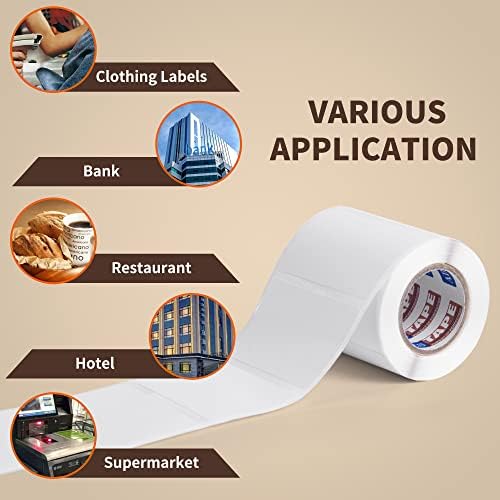 Ades 2-1/5 x 1-1/4 Rótulos térmicos diretos Substituição de rolagem, compatível com impressora térmica, adesivo de etiqueta multiuso para DIY, códigos de barras, escritório, negócios, 1000 rótulos/1 rolo, 24rolls