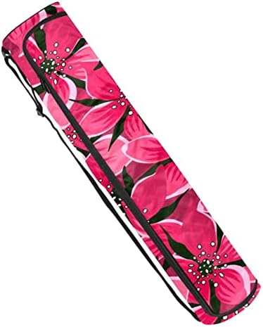 Flores rosa Bolsa de transportadora de tapete de ioga com alça de ombro de ioga bolsa de ginástica bolsa de praia