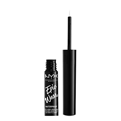NYX Professional Makeup Epic Wear Metallic Liquid Liner, delineador à prova d'água duradoura - metal prateado