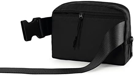 Ododos unissex mini saco de cinto com cinta ajustável bolsa de cintura pequena para treino correndo viajando para caminhadas, preto