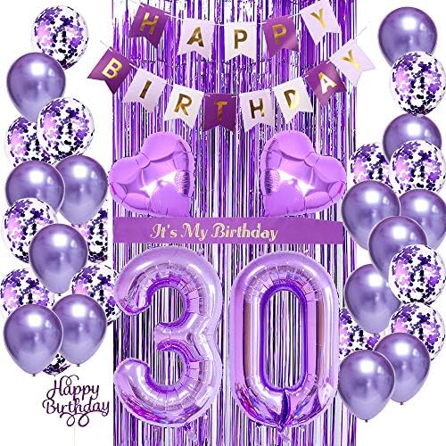 21º aniversário decorações para mulheres 21º aniversário Balões roxos decorações de 21º aniversário balões rox