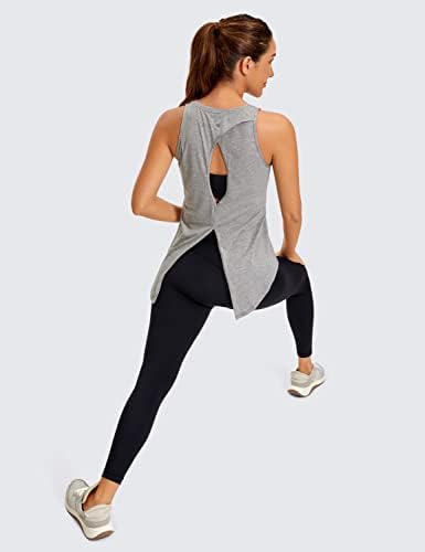 Tamas de treino de algodão Pima de Yoga Crz Yoga Tamas de tanque de amarração camisetas sem mangas Yoga Abertic Back Back Sport Gym Tops