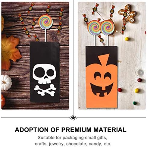 Caixas de armazenamento de hemotão decorativo 24pcs Halloween Candy Gift Bags Goodie Bolsa com o padrão da cabeça