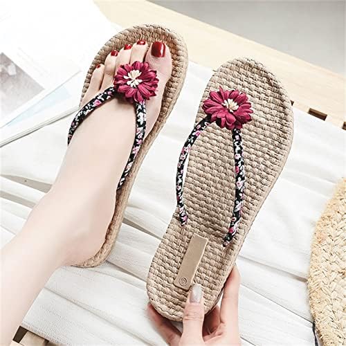 Sandálias de cunha wzpimt Mulheres de alto aumento de sandálias de plataforma verão elegante com suporte de arco Flip Flip Wedge Shoes Comfort