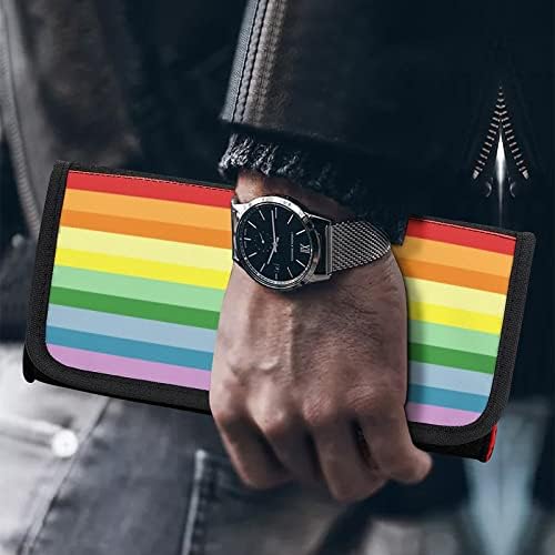 Caixa de transporte de arco -íris LGBT do orgulho gay para trocar de bolsa de armazenamento de viagem protetora com slots de cartão de jogo