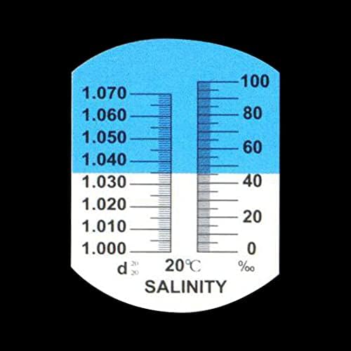 1 x refratômetro de salinidade, medidor 0-100 ‰ Aquário Testador de água salgada de água do mar com acessório ATC