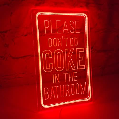 Britrio, por favor, não faça coca no banheiro led let néon signo quarto banheiro dormitório sala de viva sala de barra loja de parede de arte decoração de aniversário festas de Natal presentes de natal 5v USB interno vermelho